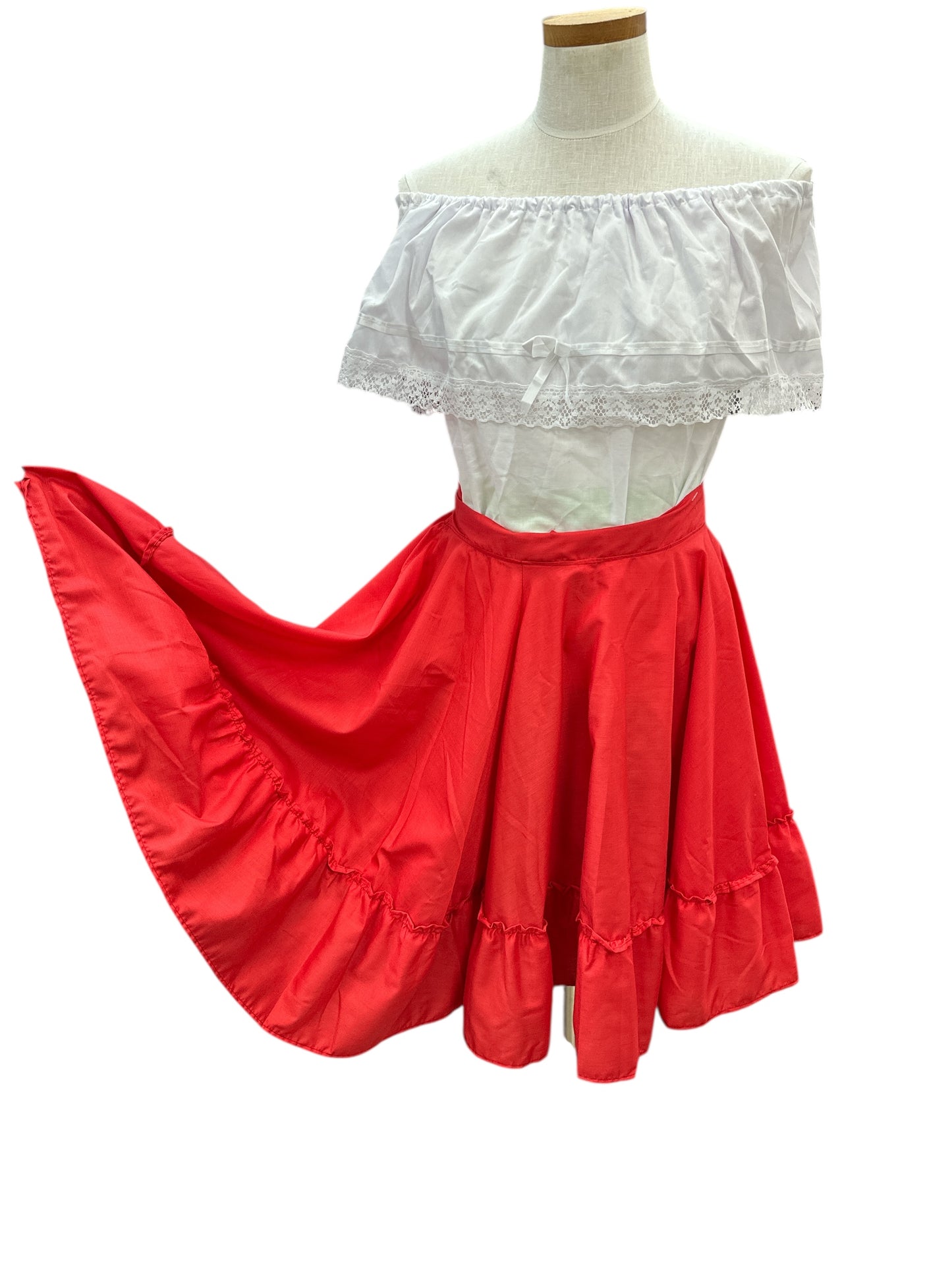 Falda Folklorica Roja