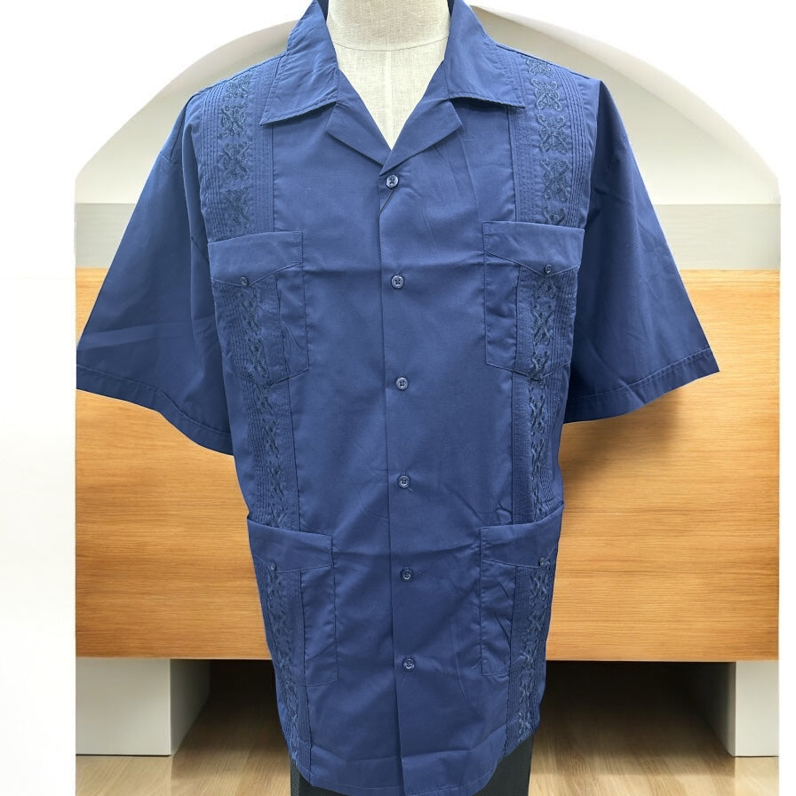 Guayabera Azul Marino