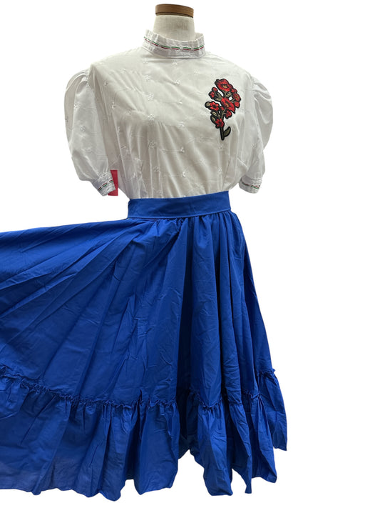 Falda Folklorica Azul Rey