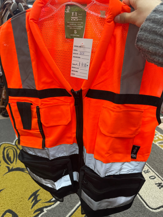 #126 Orange Black contrast multipocket