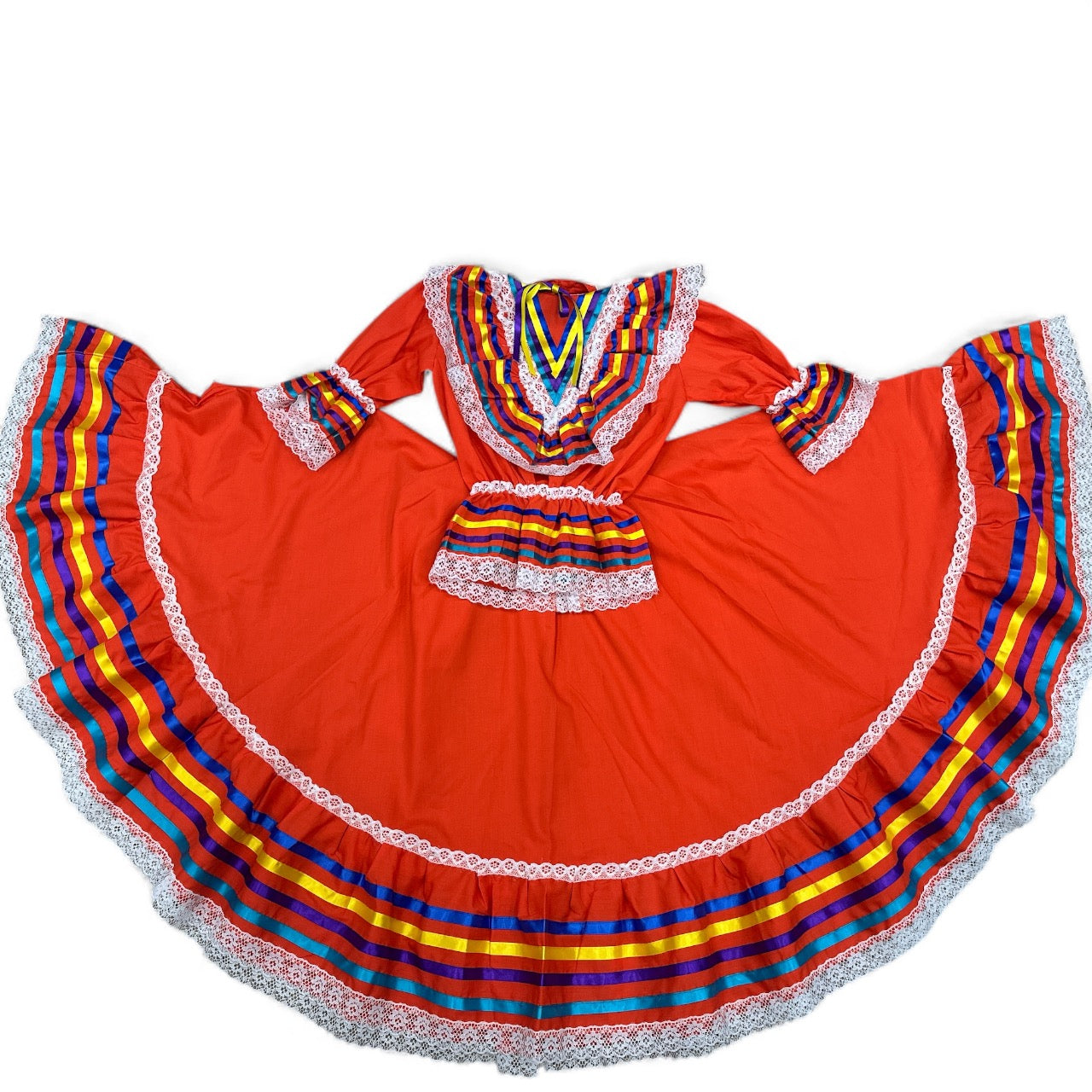 Falda y Blusa Jalisco Anaranjado