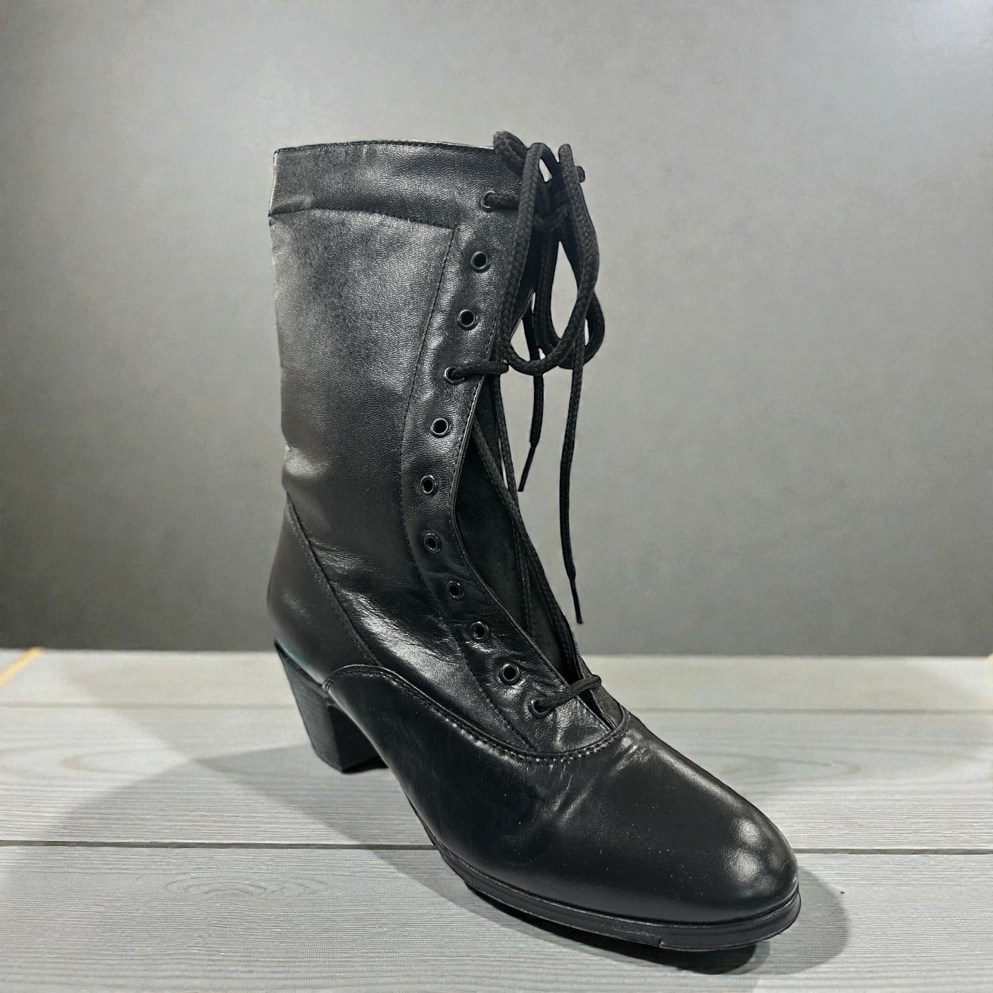 Colonial Bota Folklorica Negra Mujer