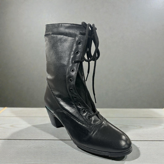 Colonial Bota Folklorica Negra Mujer